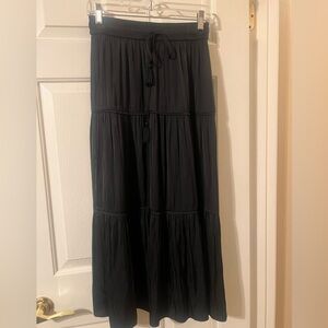 NWOT Joie Women’s Bohemian Flowy Black Tiered Maxi Skirt Size XS